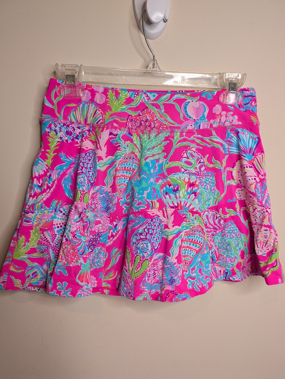 Lilly Pulitzer Luxletic XS Set Pink Coral Print Racerback Tank + Skort EUC - Picture 3 of 6